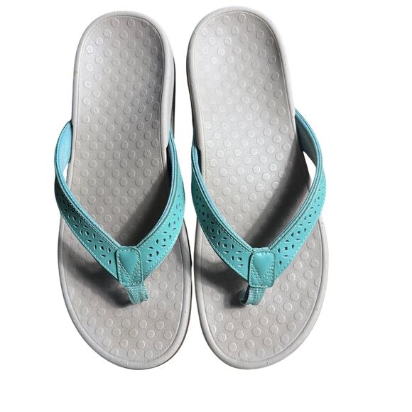 Vionic Tide Perf Tide Cassandra Sandals 11 Teal Blue Green Comfort Orthopedic - Picture 1 of 7